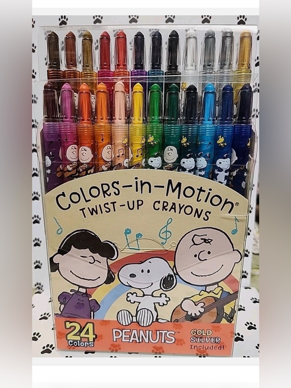 Peanuts 24 Twist-Up Crayons - Includes Gold & Silver